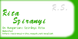 rita sziranyi business card